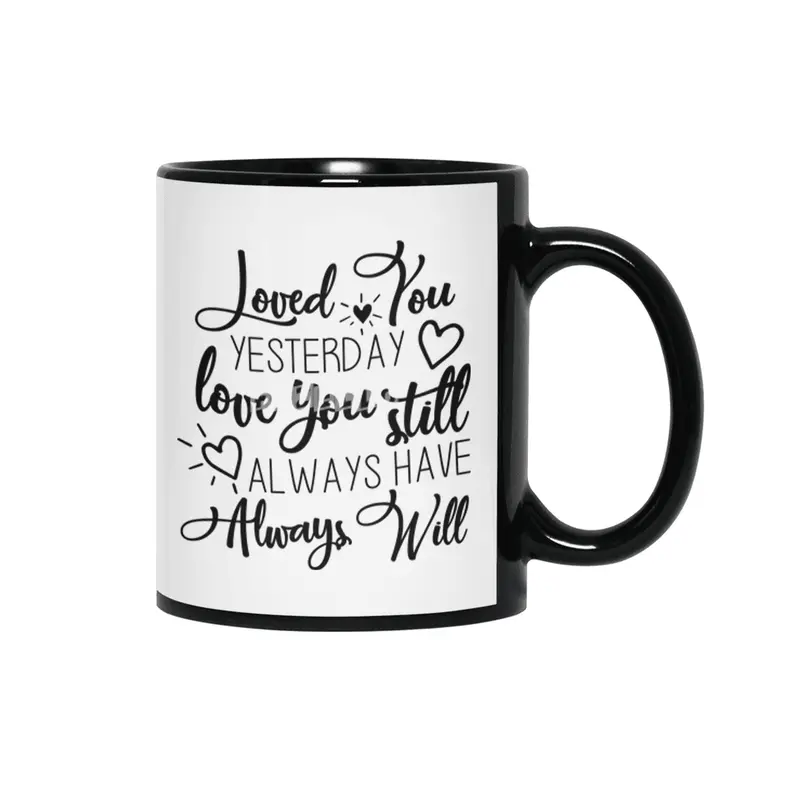 Valentine day cards , prints, gifts Siyah Kupa