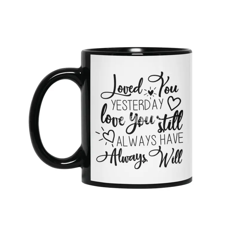Valentine day cards , prints, gifts Siyah Kupa