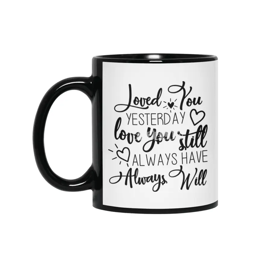 Valentine day cards , prints, gifts Siyah Kupa