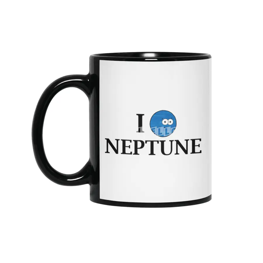 I Heart Neptune Siyah Kupa