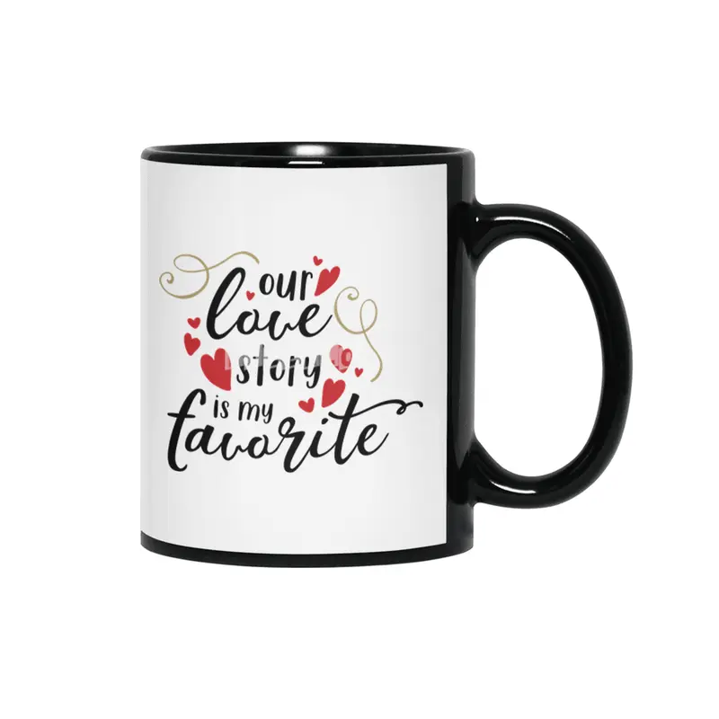 Valentine day cards , prints, gifts Siyah Kupa