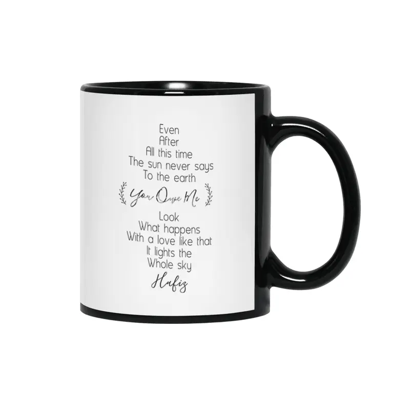 Valentine day shirt,print,mug typography Siyah Kupa