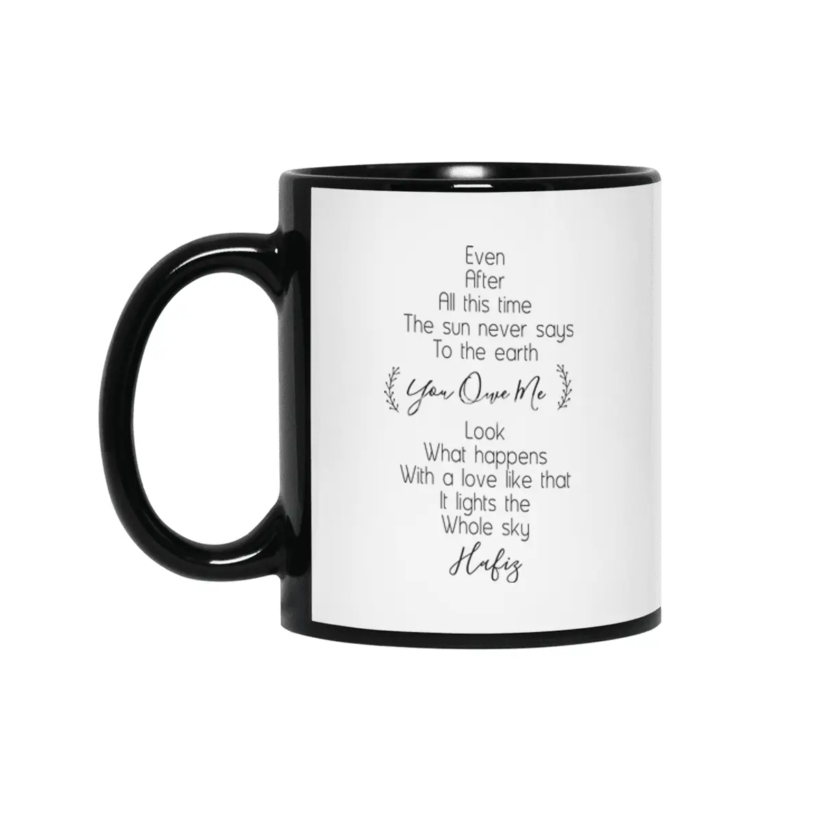 Valentine day shirt,print,mug typography Siyah Kupa