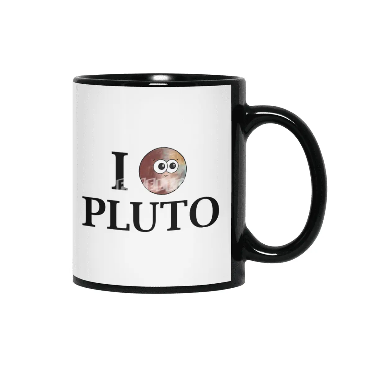I Heart Pluto Siyah Kupa