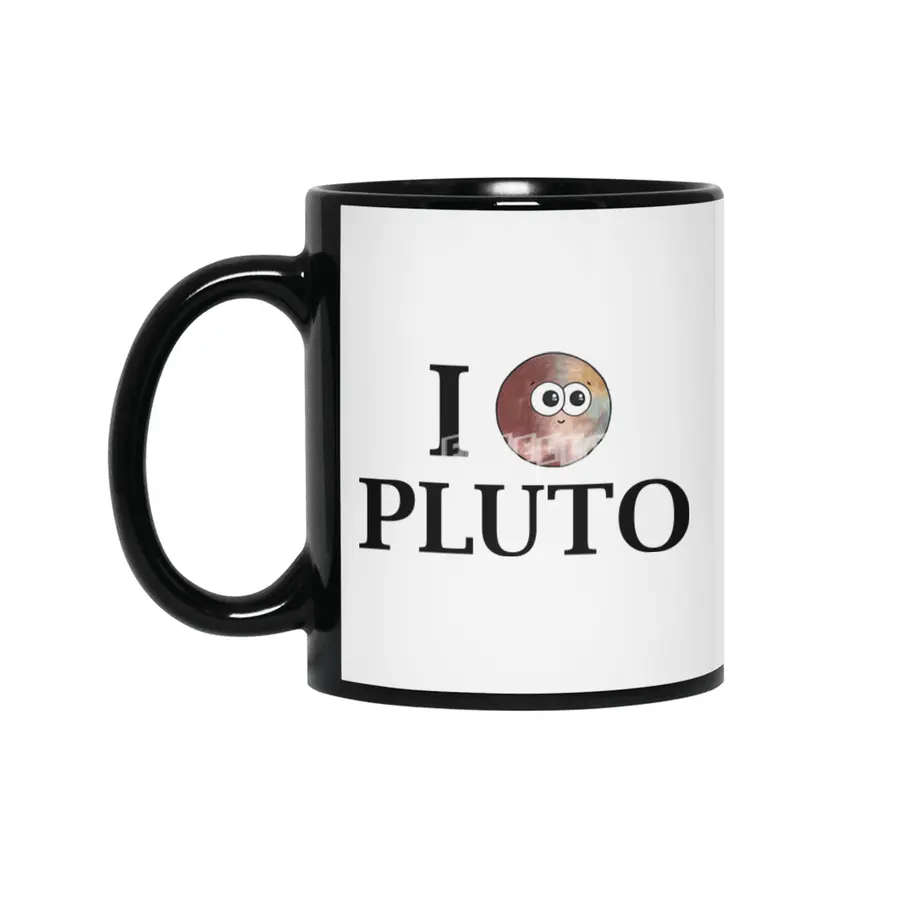 I Heart Pluto Siyah Kupa