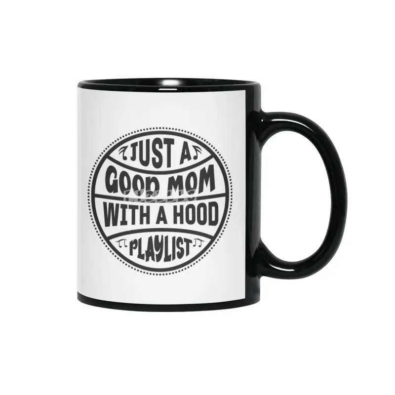 Good mom hood playlist gift, mom gift Siyah Kupa