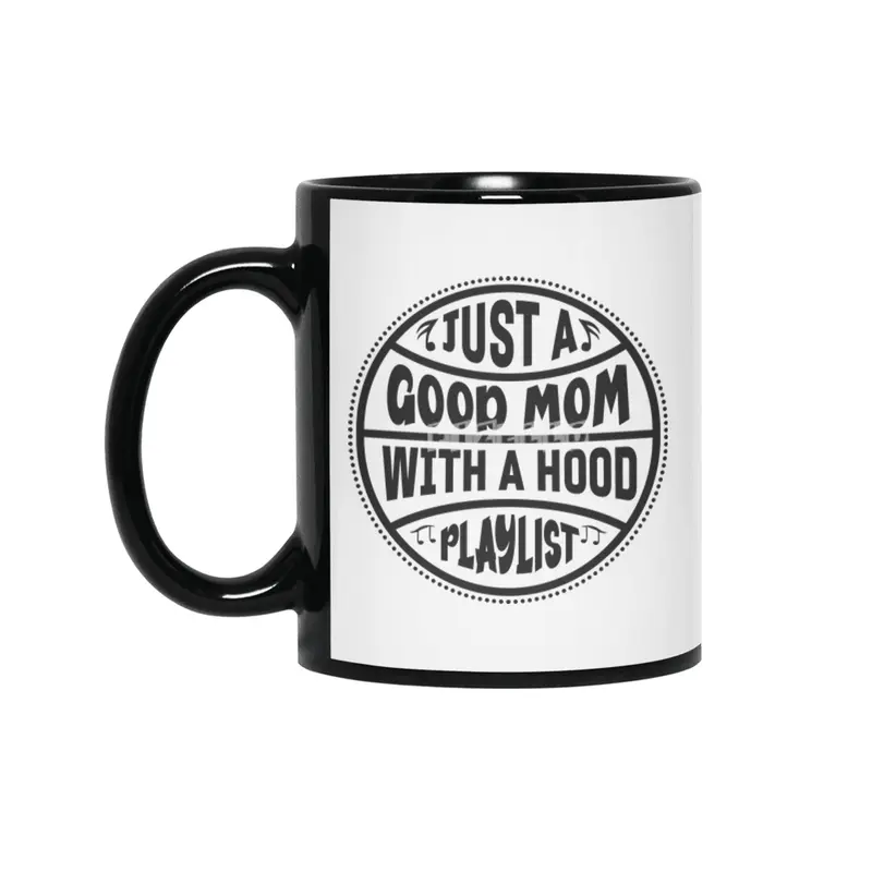 Good mom hood playlist gift, mom gift Siyah Kupa