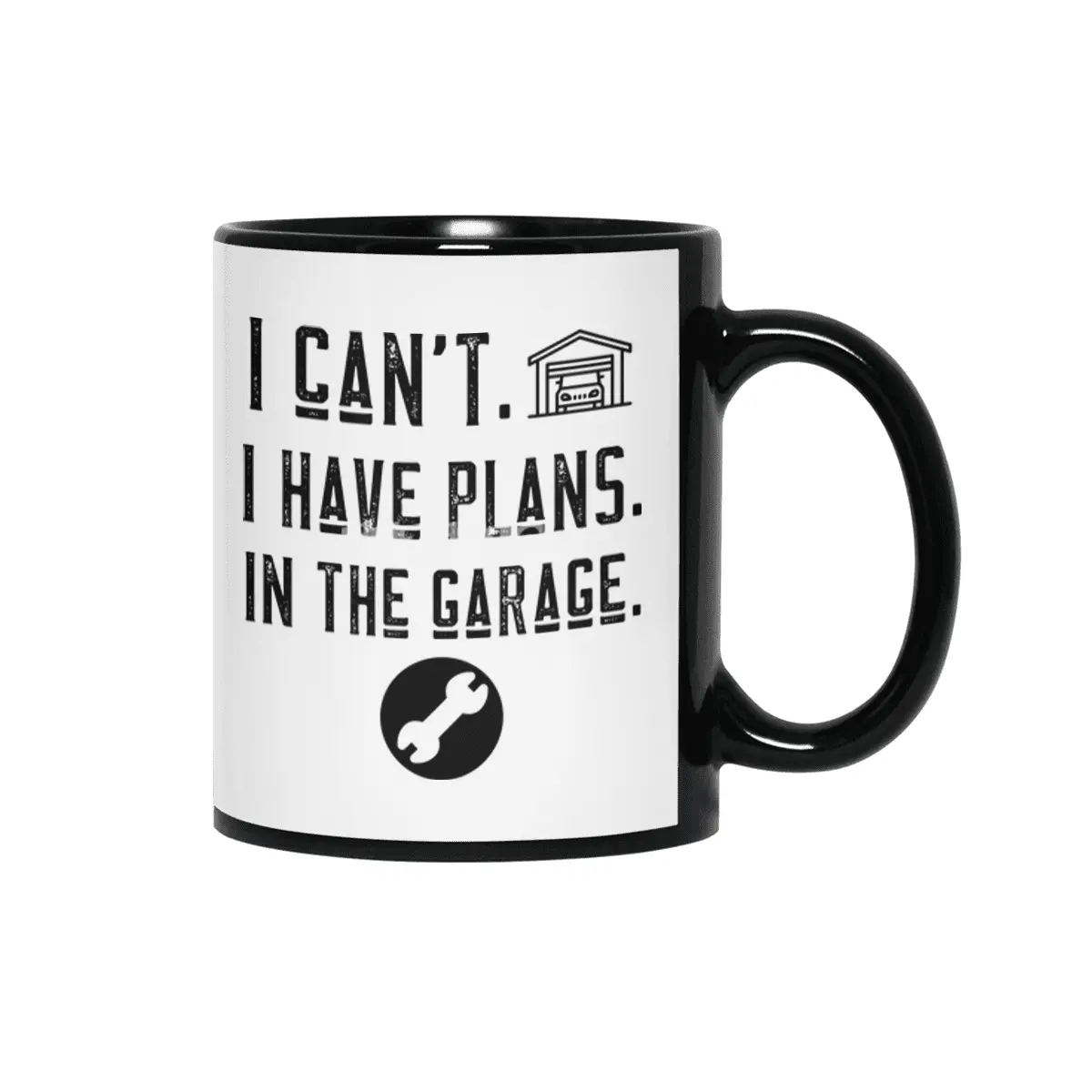 I can't i have plans in the garage t-shirts Siyah Kupa