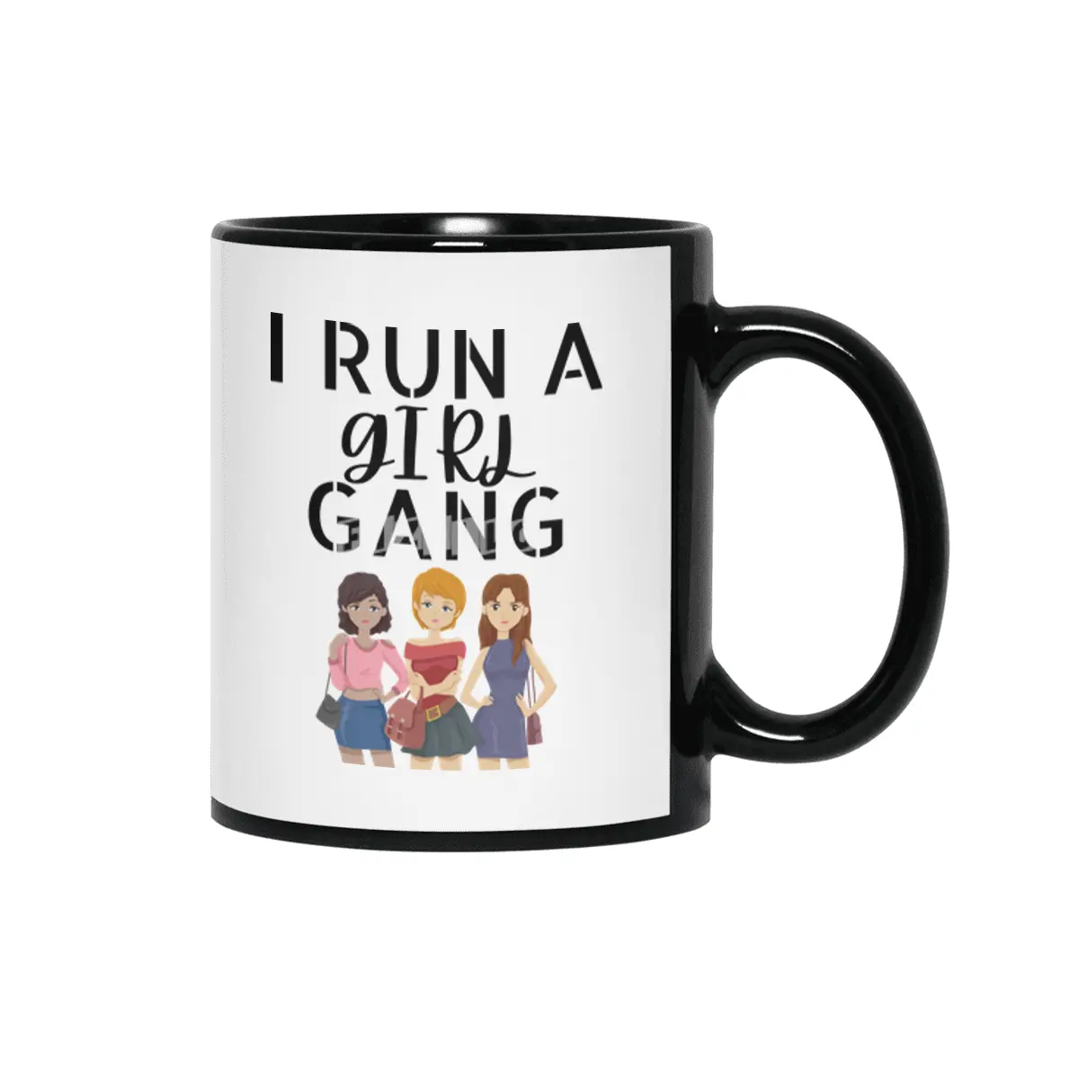 I run a girl gang, mama gift, mother's day Siyah Kupa