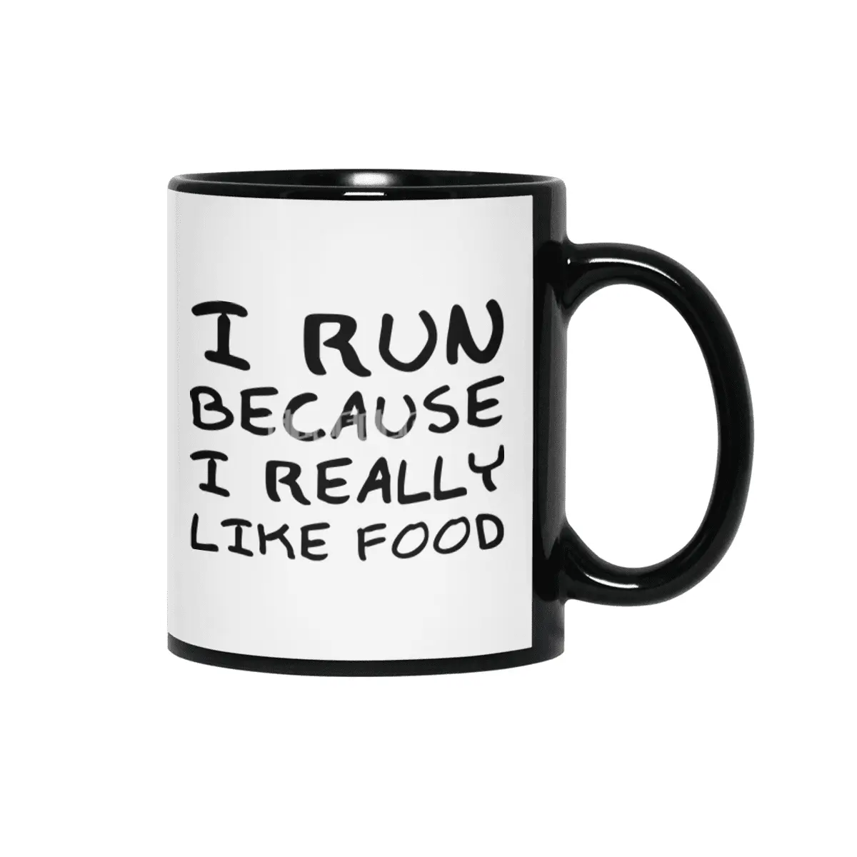 "I Run Because I Really Like Food" Funny Quote Siyah Kupa