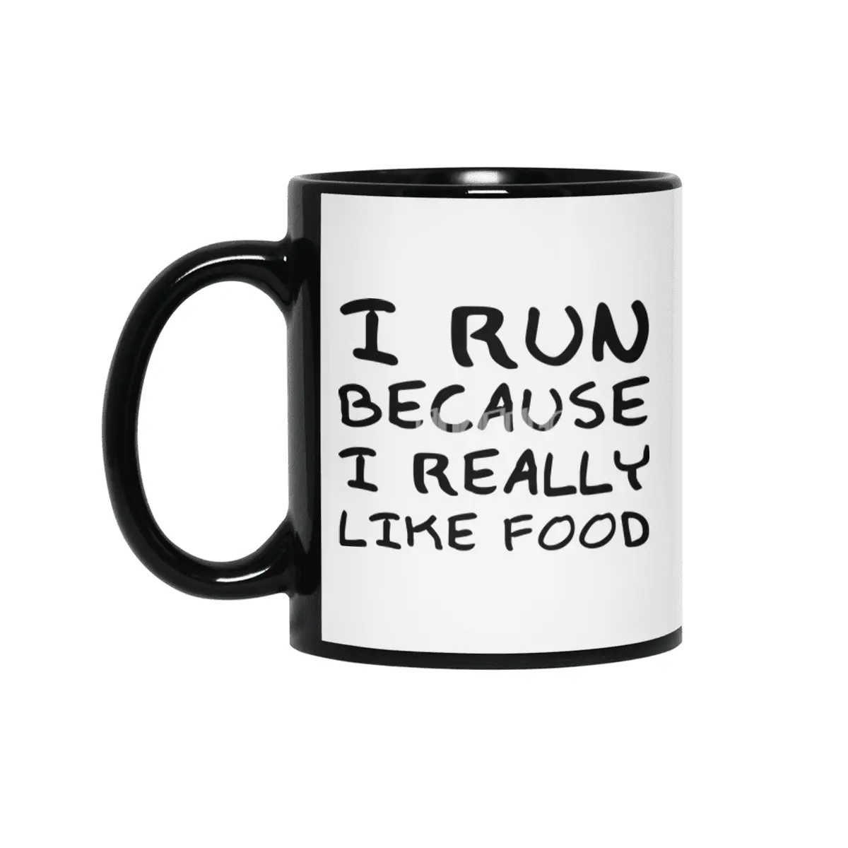"I Run Because I Really Like Food" Funny Quote Siyah Kupa