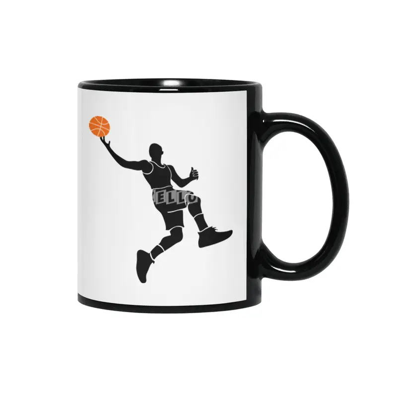 Basketball Player Silhouette Siyah Kupa