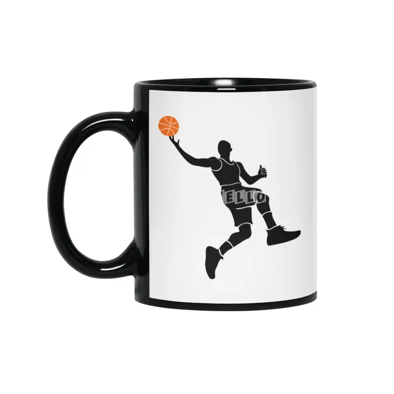 Basketball Player Silhouette Siyah Kupa