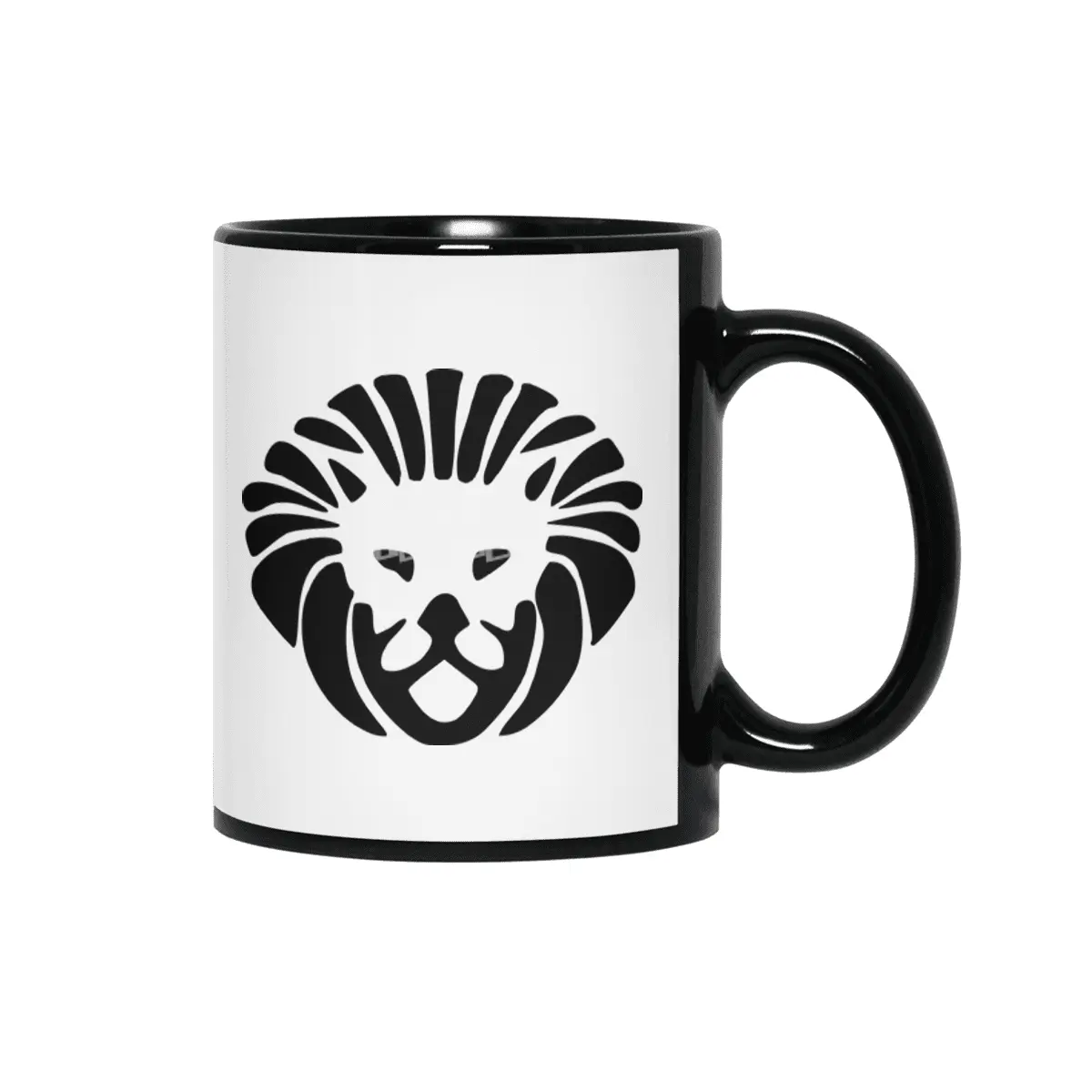 Black Lion Face Logo Siyah Kupa
