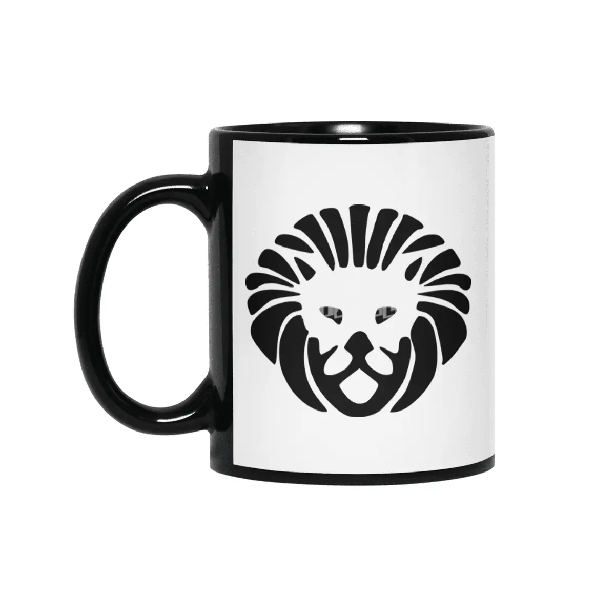 Black Lion Face Logo Siyah Kupa
