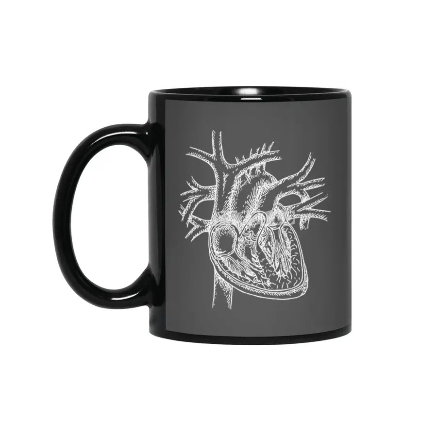 The Dissected Heart Sketch (White) Siyah Kupa
