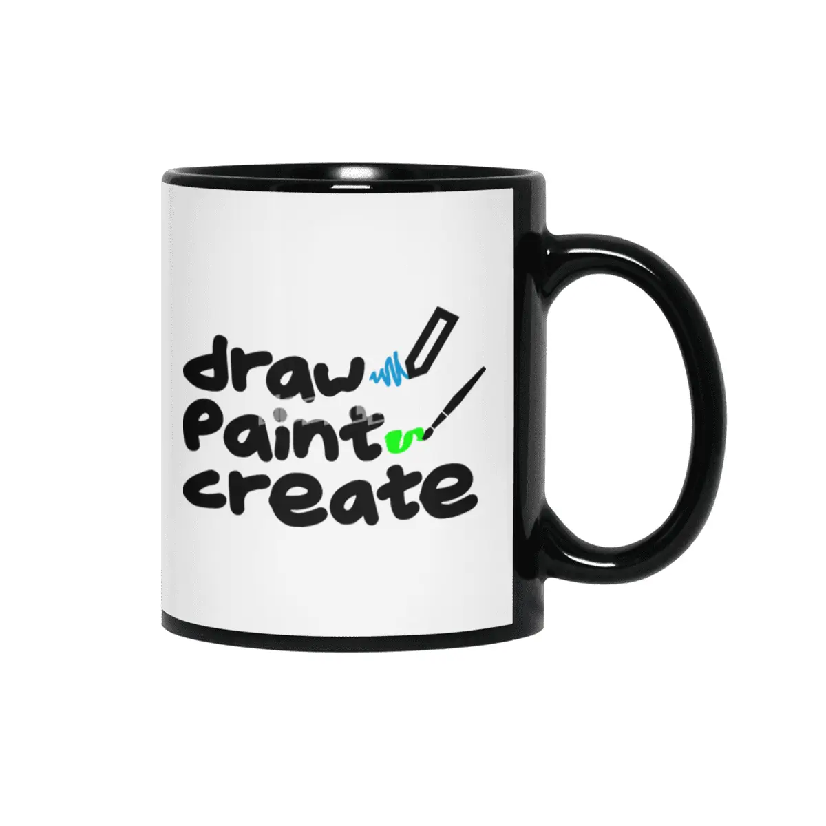 Draw, Paint, Create Siyah Kupa