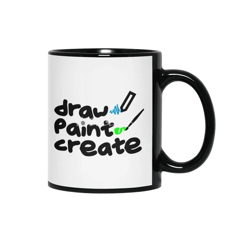 Draw, Paint, Create Siyah Kupa