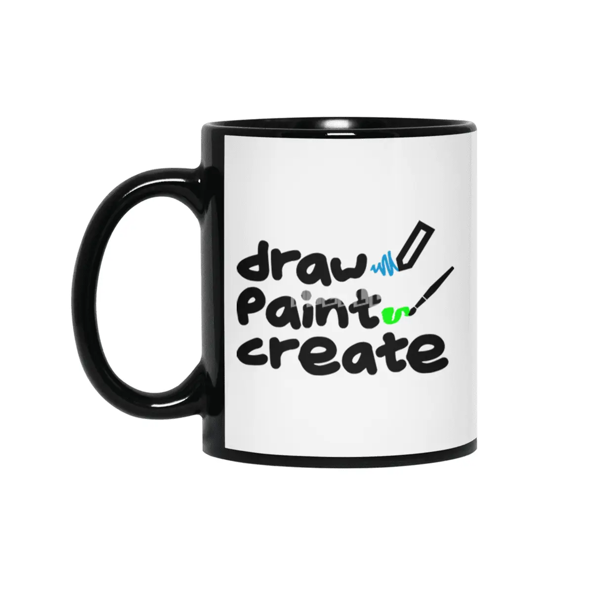 Draw, Paint, Create Siyah Kupa