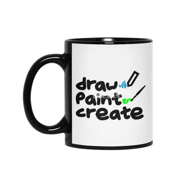 Draw, Paint, Create Siyah Kupa