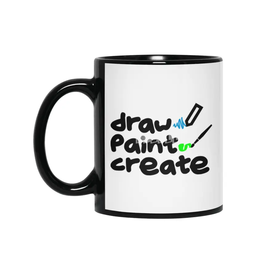 Draw, Paint, Create Siyah Kupa