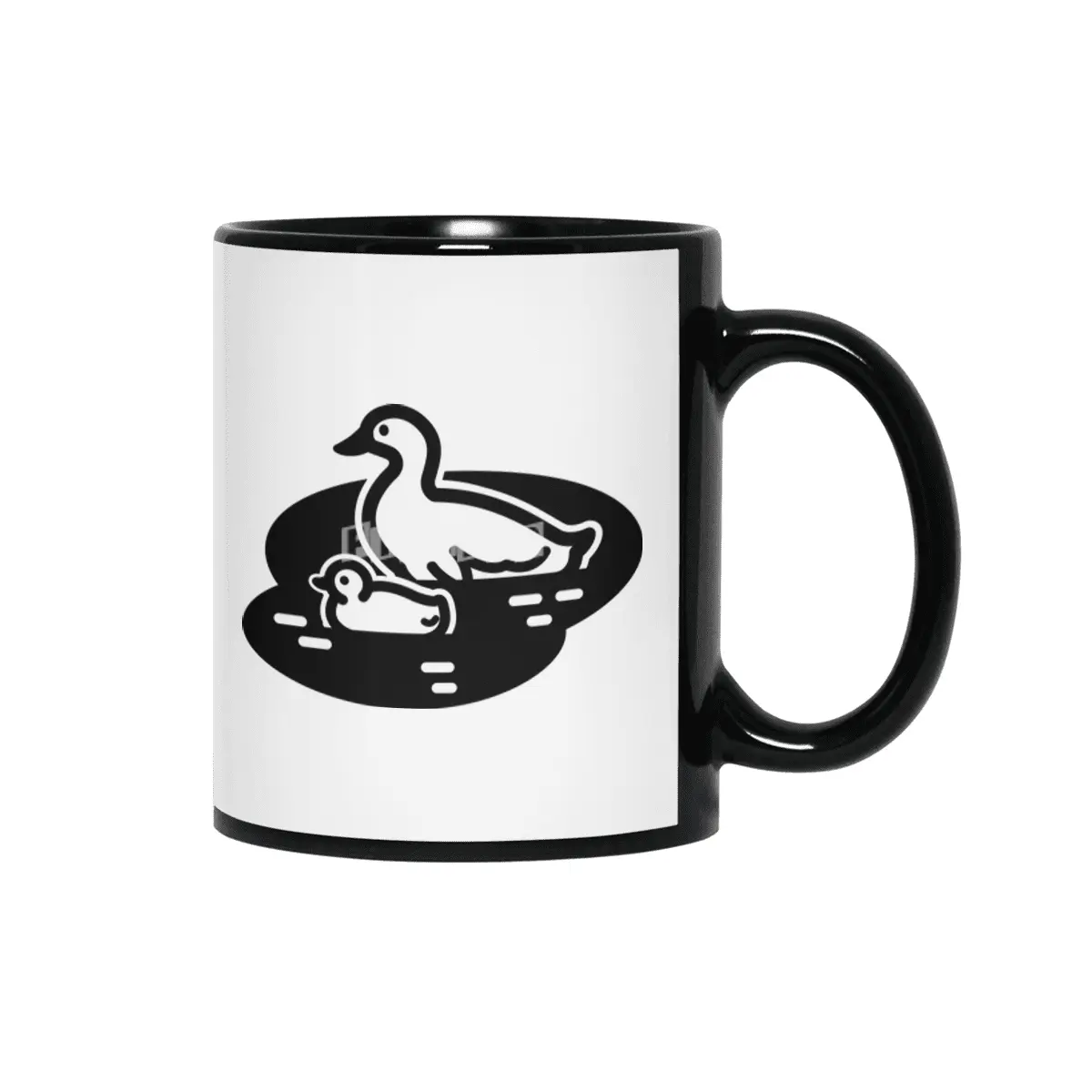 Ducks in a Pond Clipart Siyah Kupa