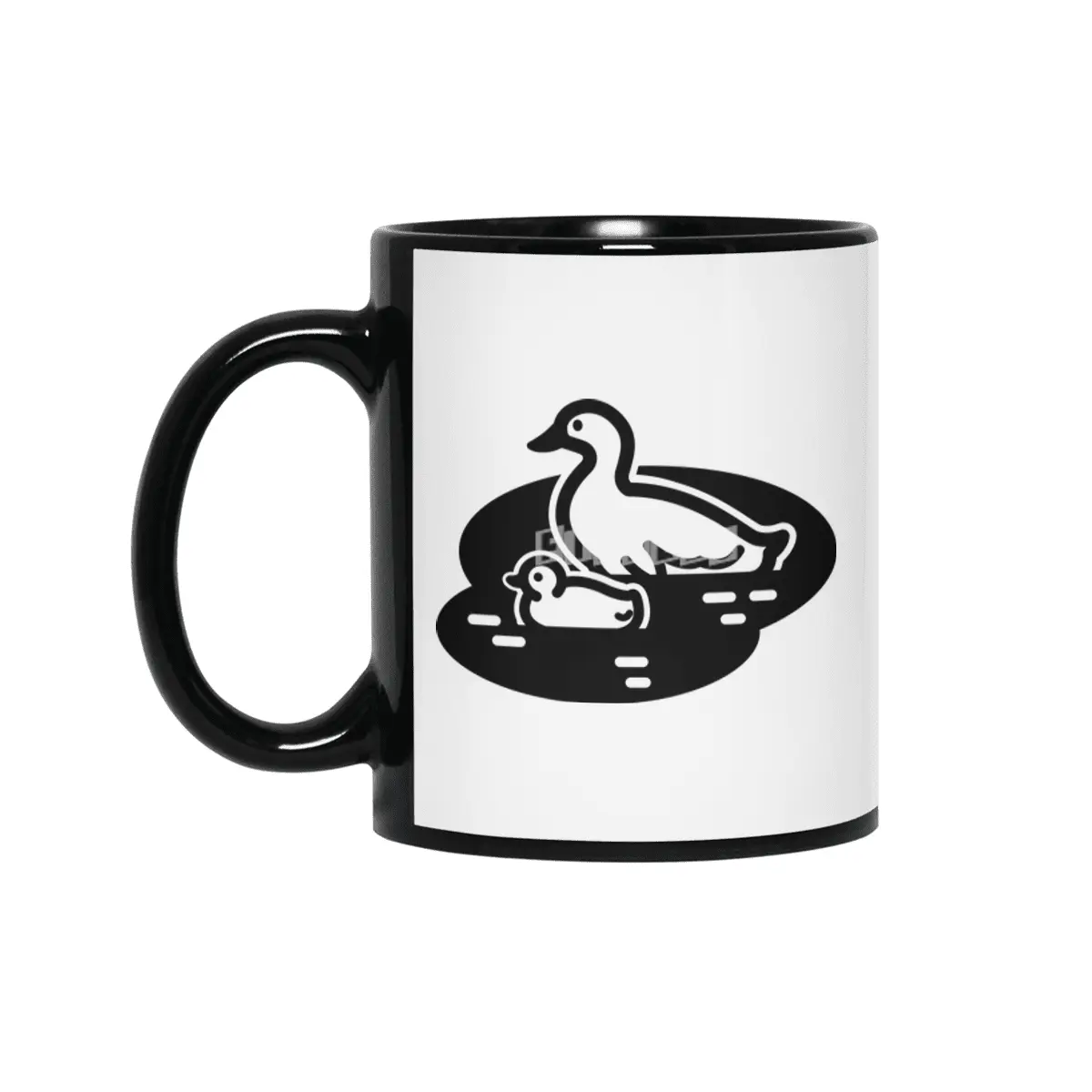 Ducks in a Pond Clipart Siyah Kupa