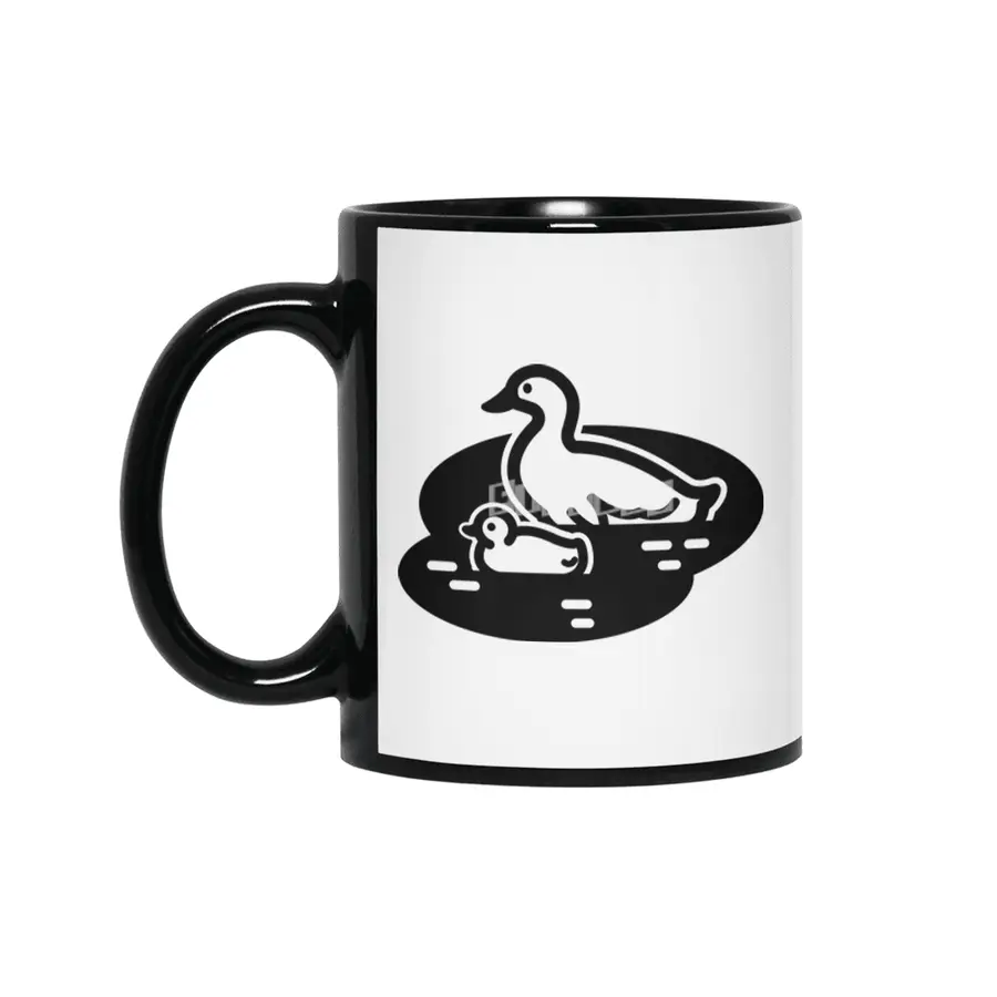 Ducks in a Pond Clipart Siyah Kupa