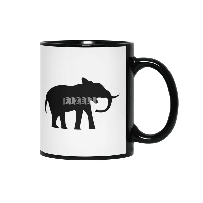 Elephant Silhouette Siyah Kupa