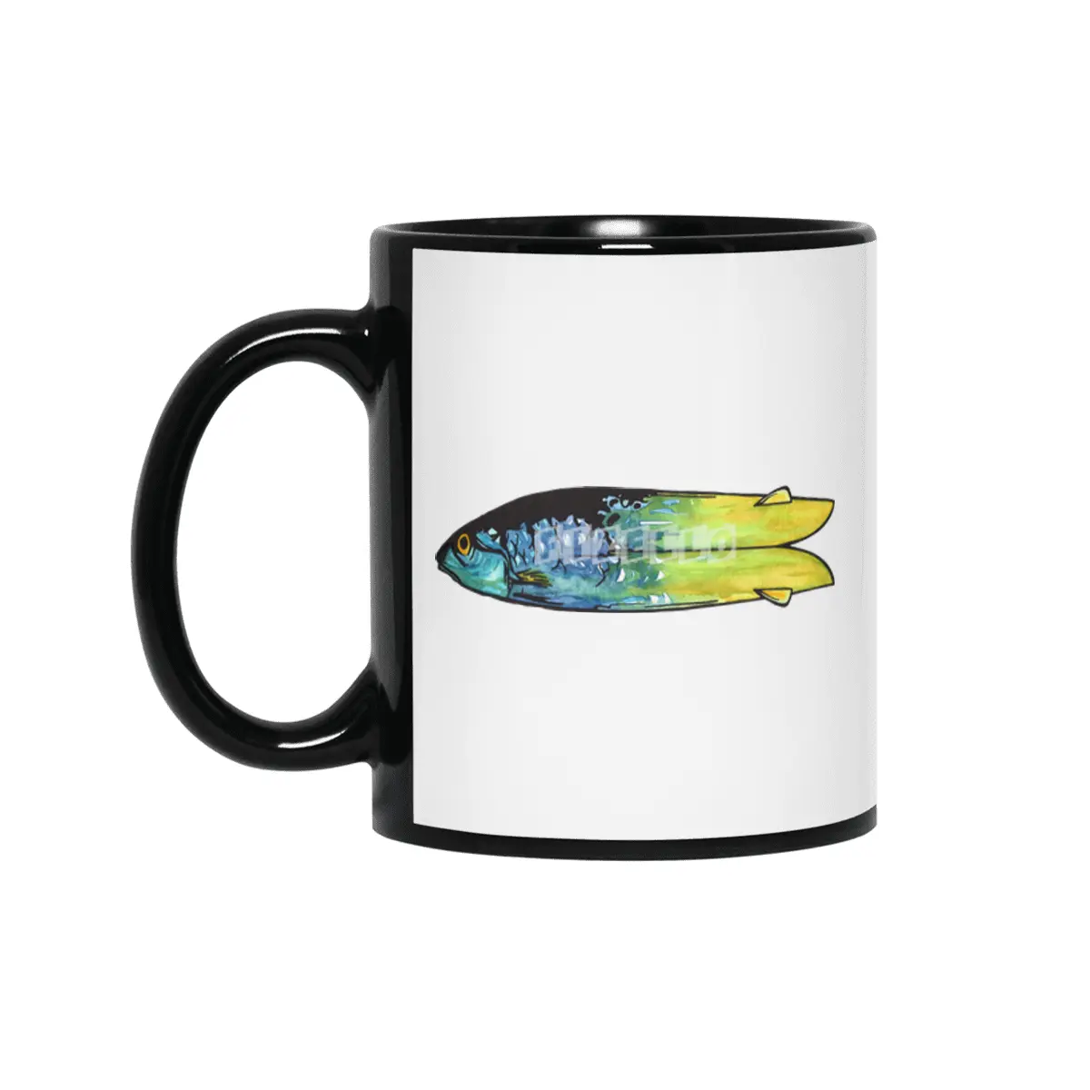 fish and fish Siyah Kupa