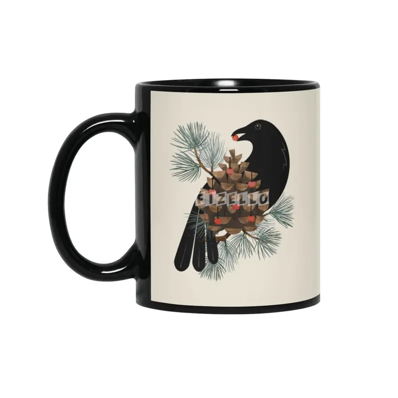 Bird & Berries Siyah Kupa