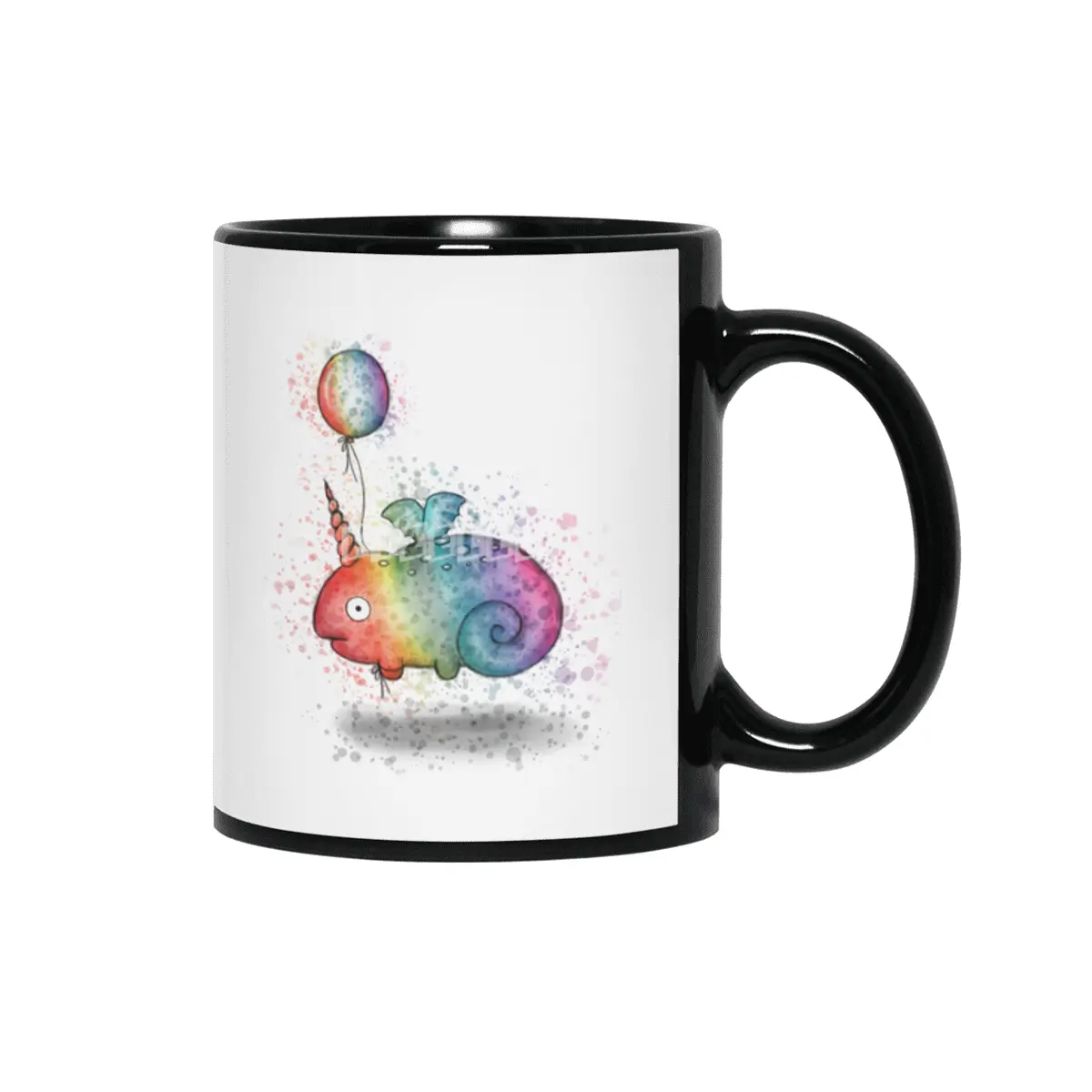 Rainbow Chameleon Narwhal Bat Siyah Kupa