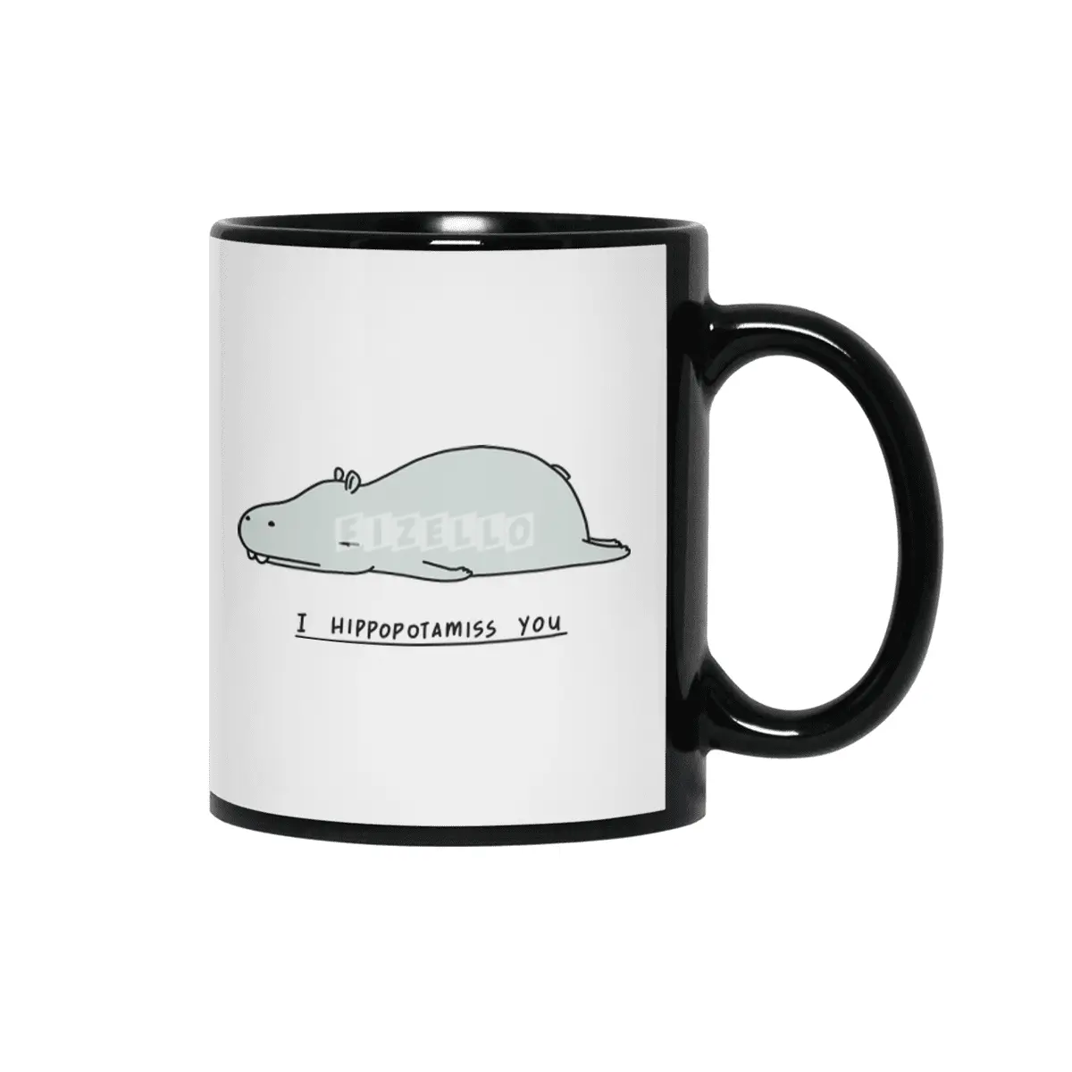 I Hippopotamiss You Siyah Kupa