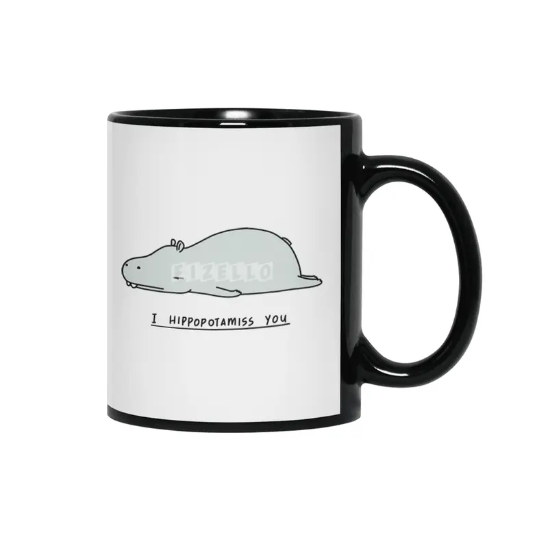 I Hippopotamiss You Siyah Kupa
