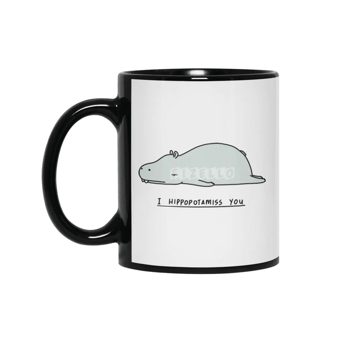 I Hippopotamiss You Siyah Kupa