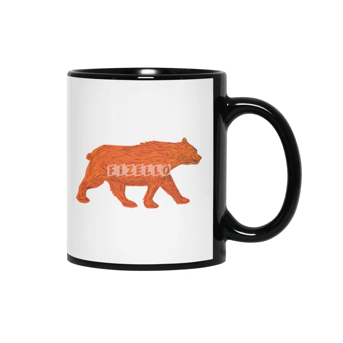 American Black Bear Walking Side Retro Siyah Kupa