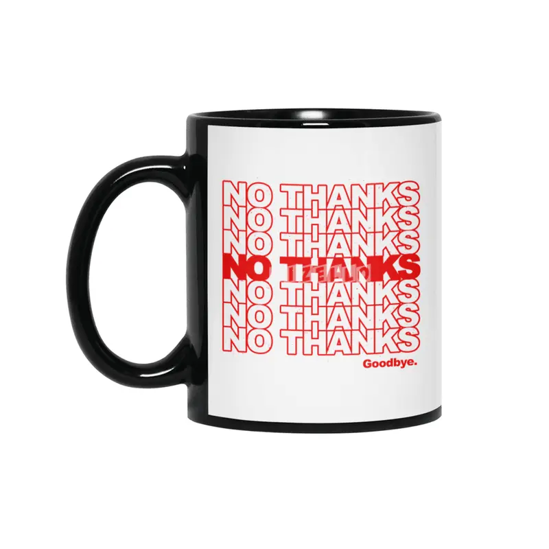 No Thanks (red) Siyah Kupa