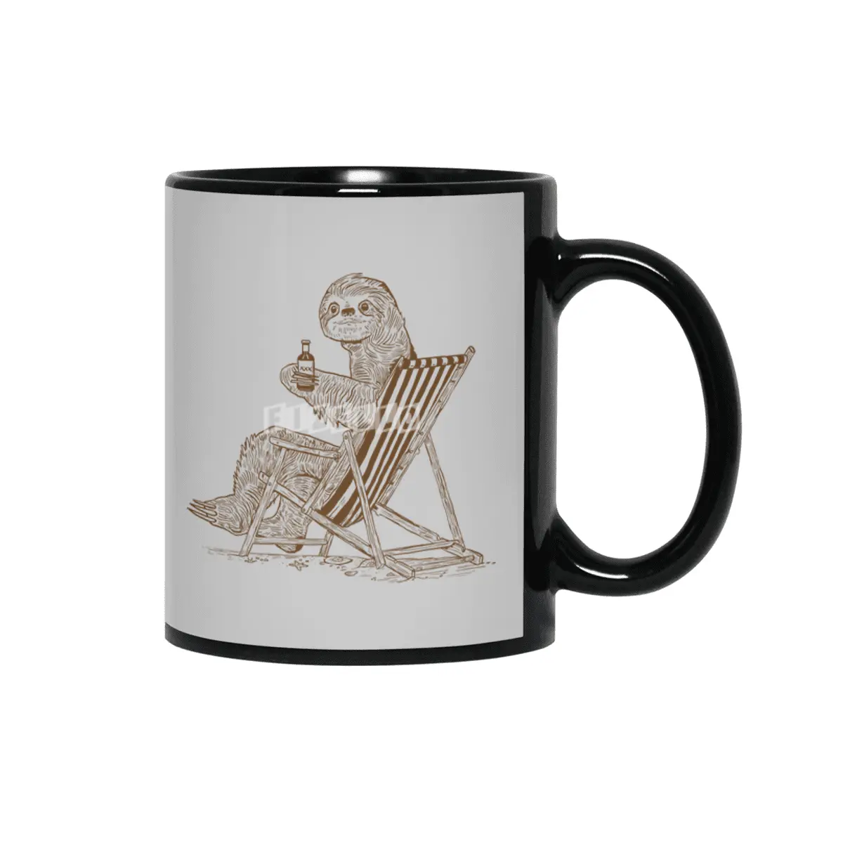 Beach Sloth Siyah Kupa