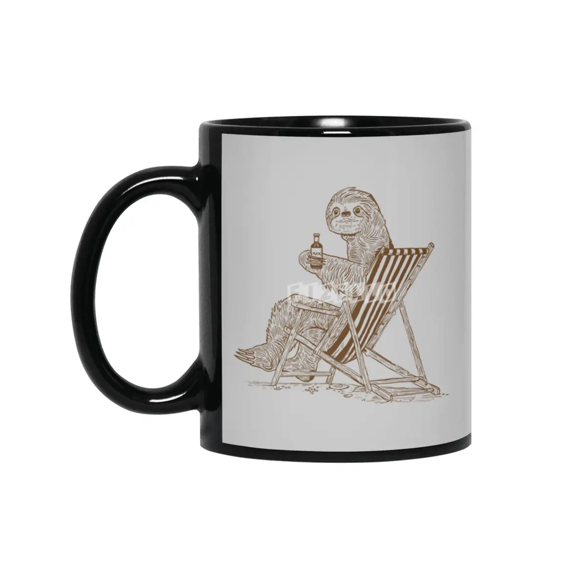 Beach Sloth Siyah Kupa
