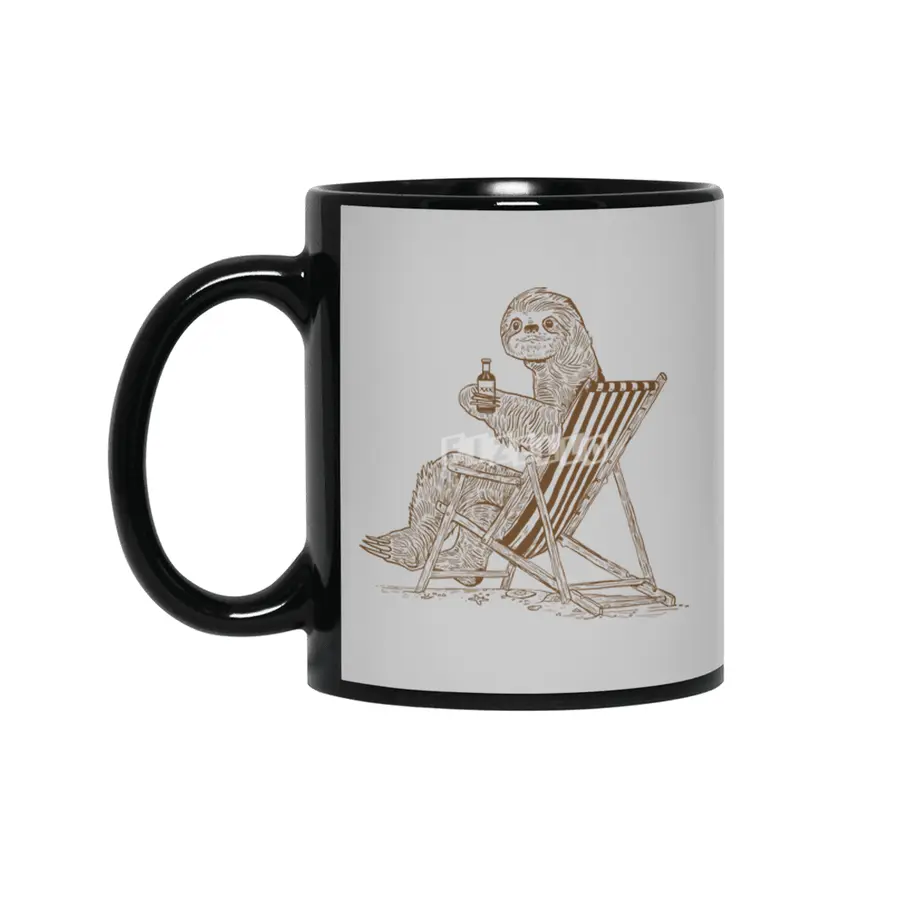 Beach Sloth Siyah Kupa
