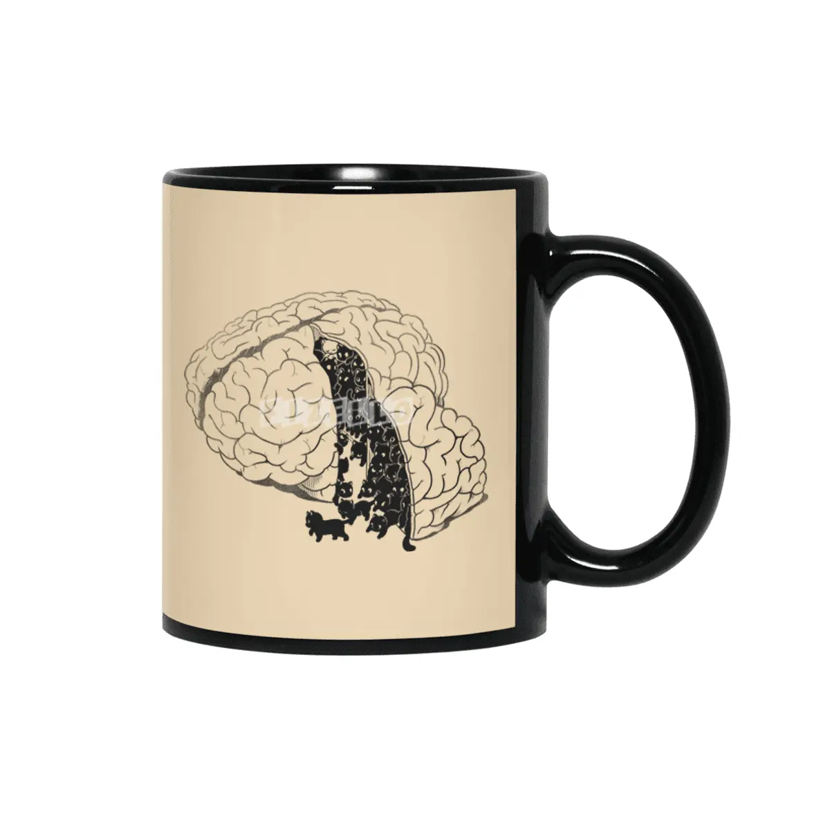 Brain Slice Cats! Siyah Kupa