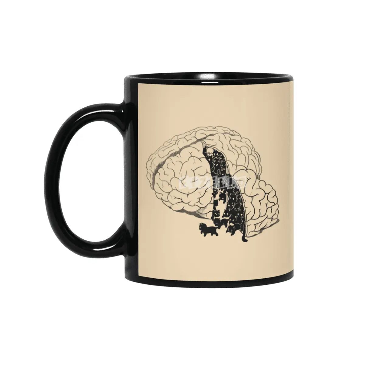 Brain Slice Cats! Siyah Kupa