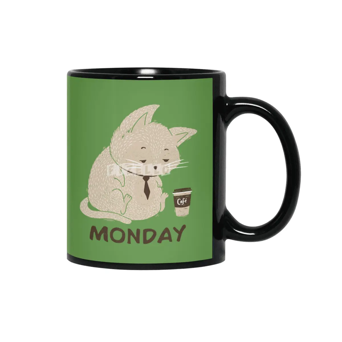 Monday Cat Siyah Kupa