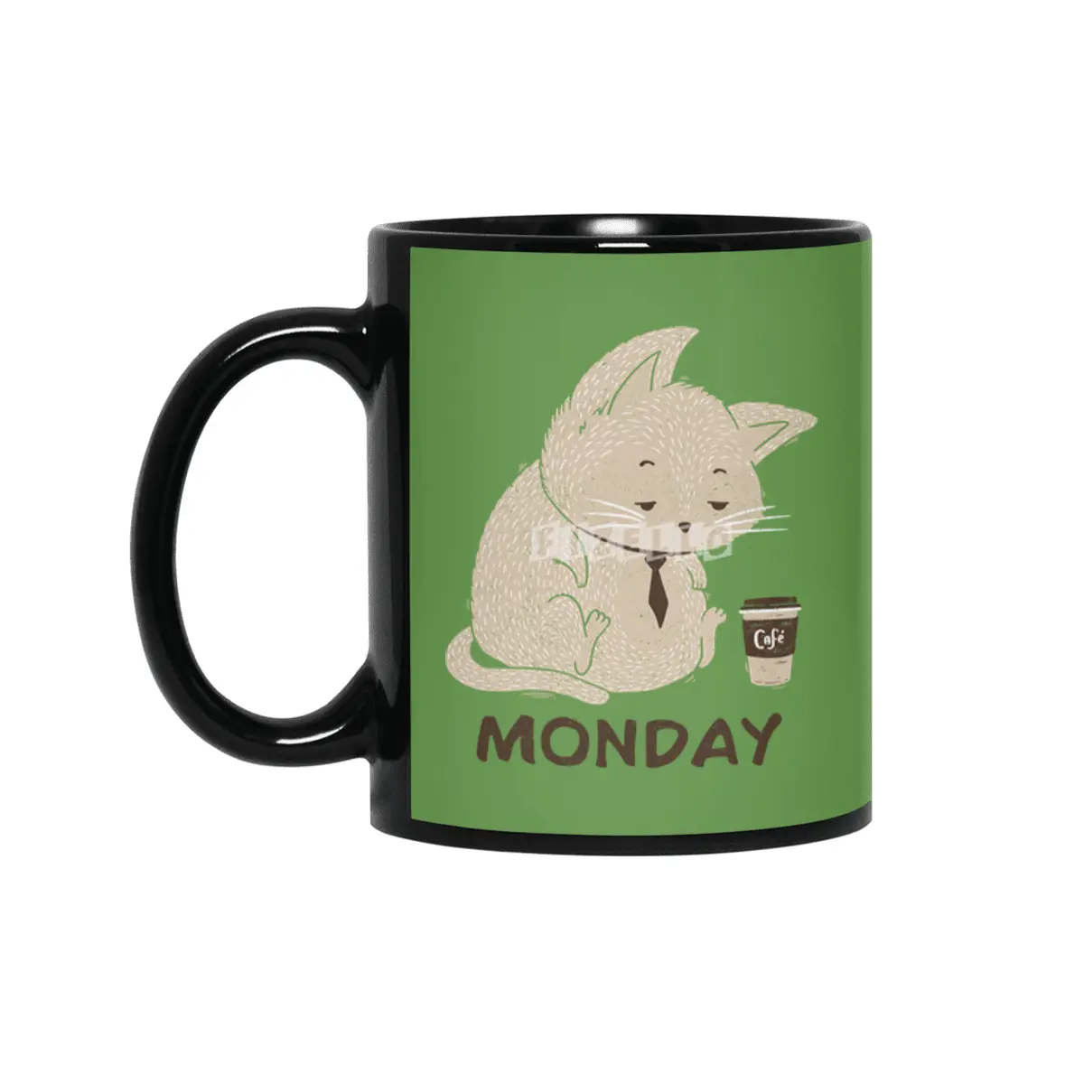 Monday Cat Siyah Kupa