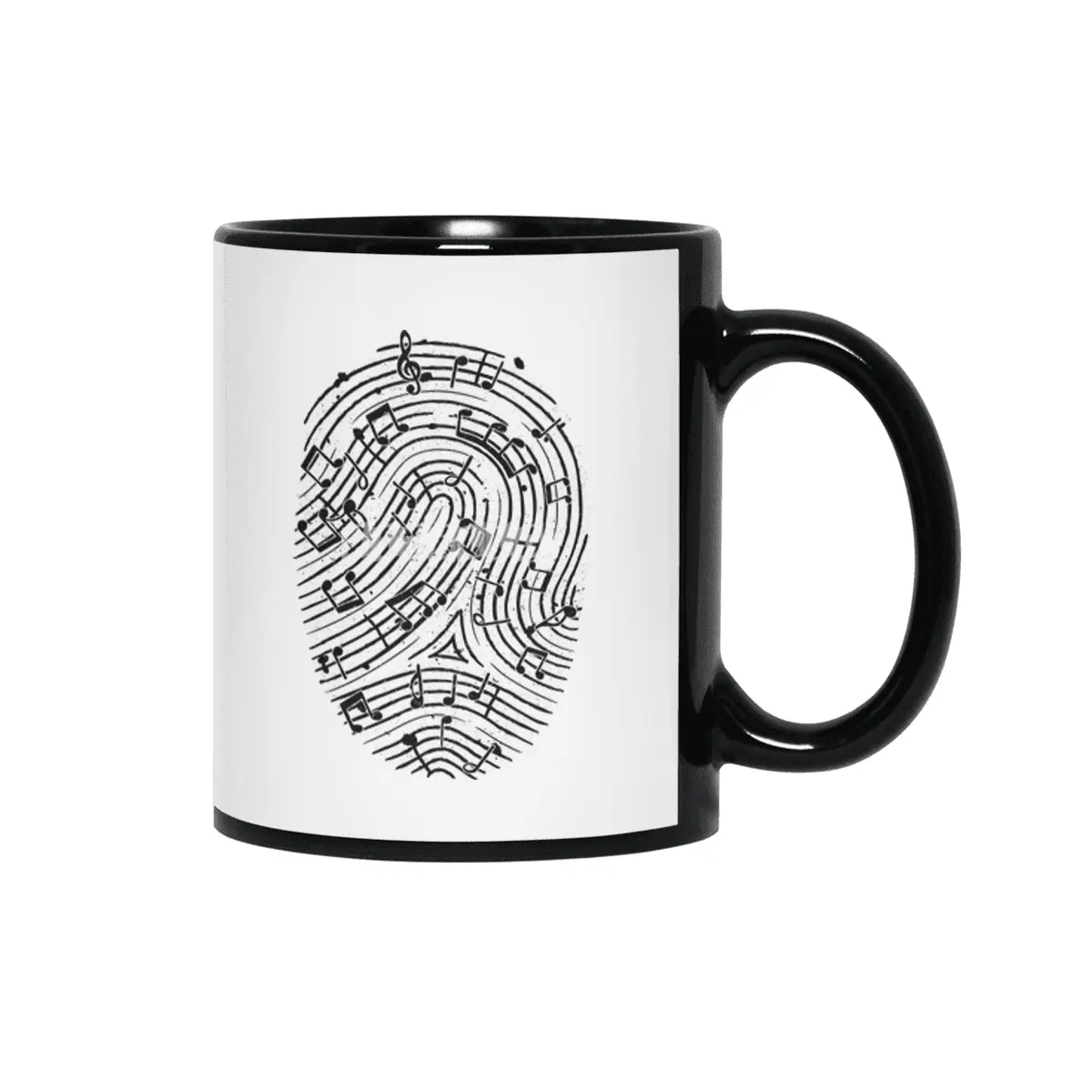 Musical Fingerprint Siyah Kupa
