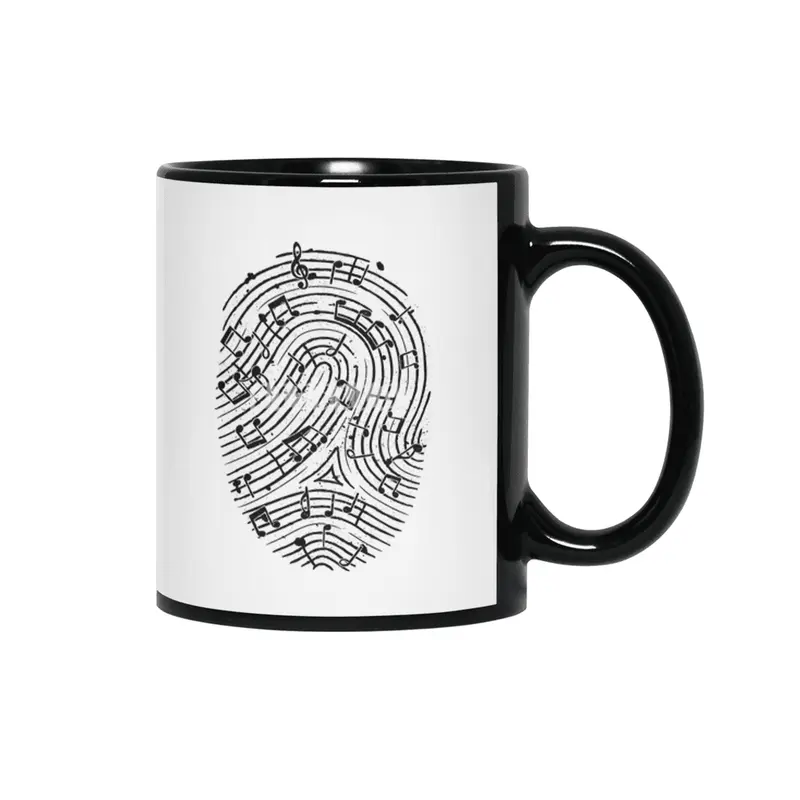 Musical Fingerprint Siyah Kupa