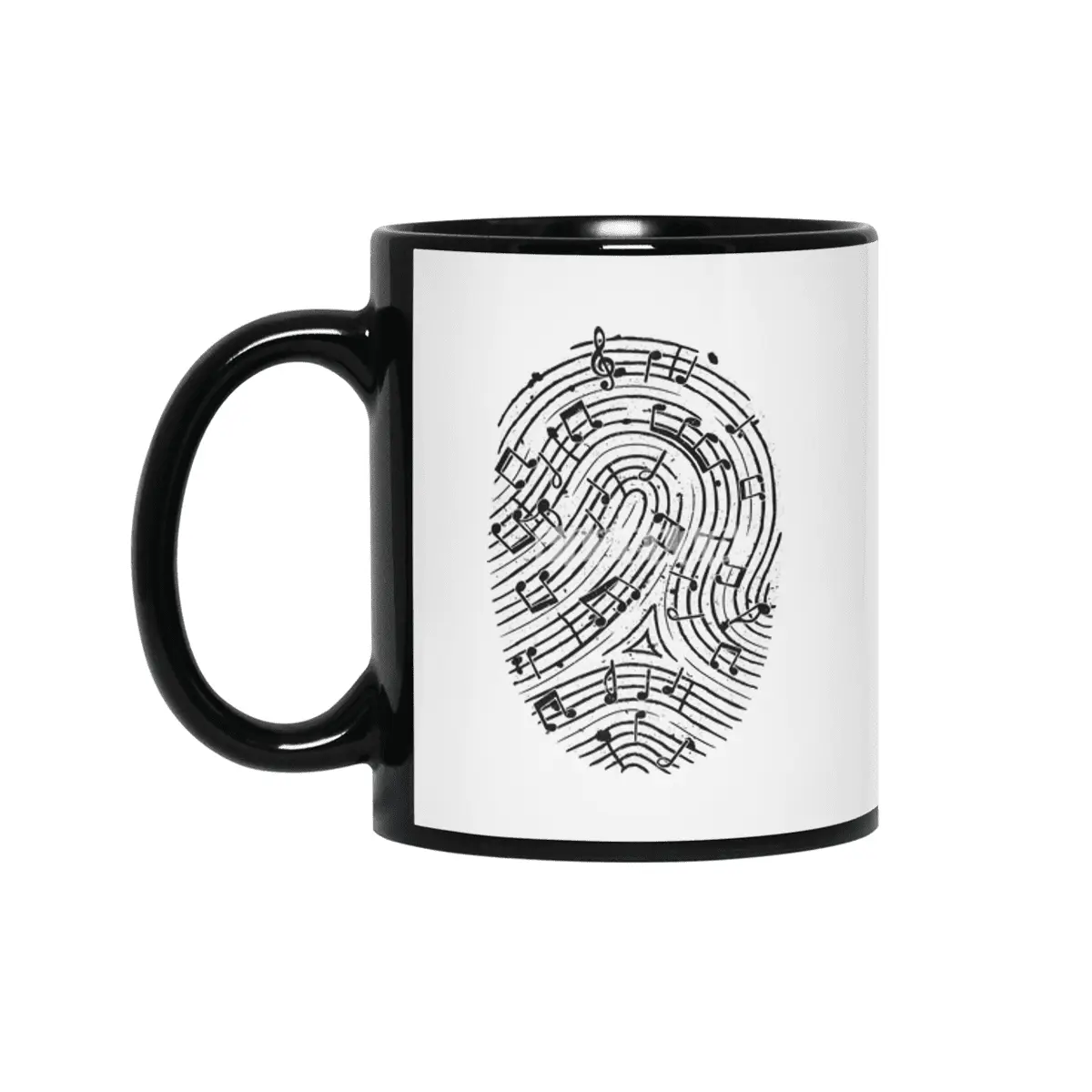 Musical Fingerprint Siyah Kupa
