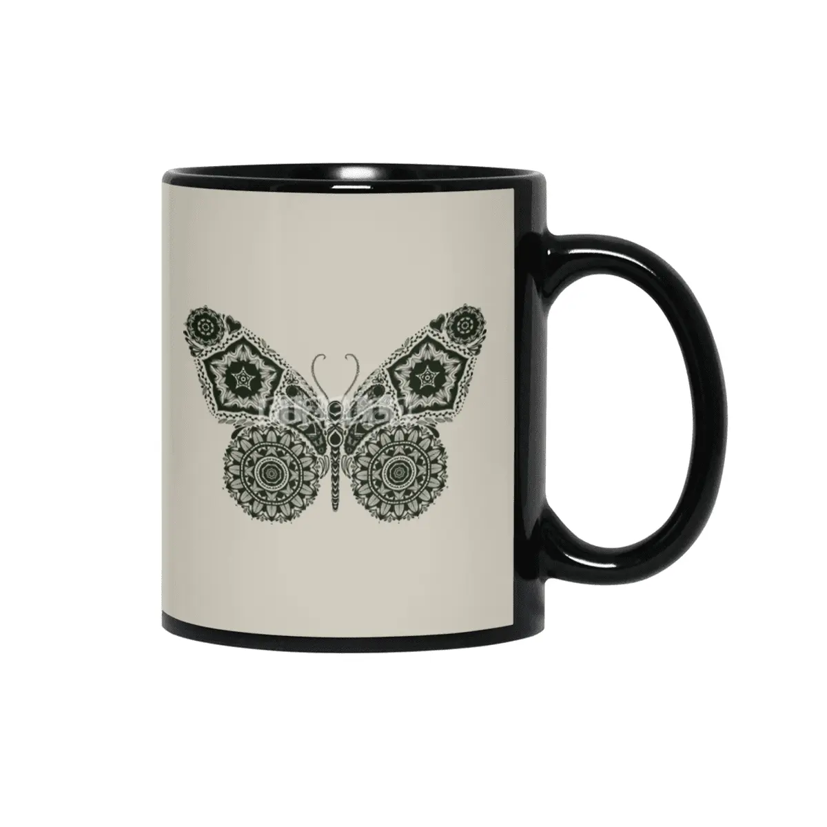 Ornamental Butterfly Siyah Kupa
