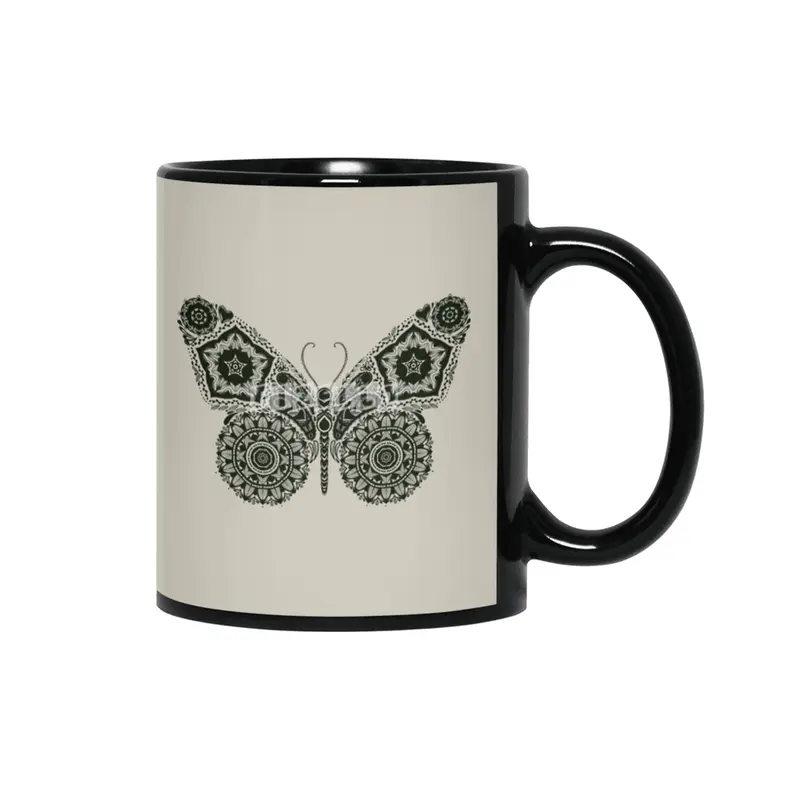 Ornamental Butterfly Siyah Kupa