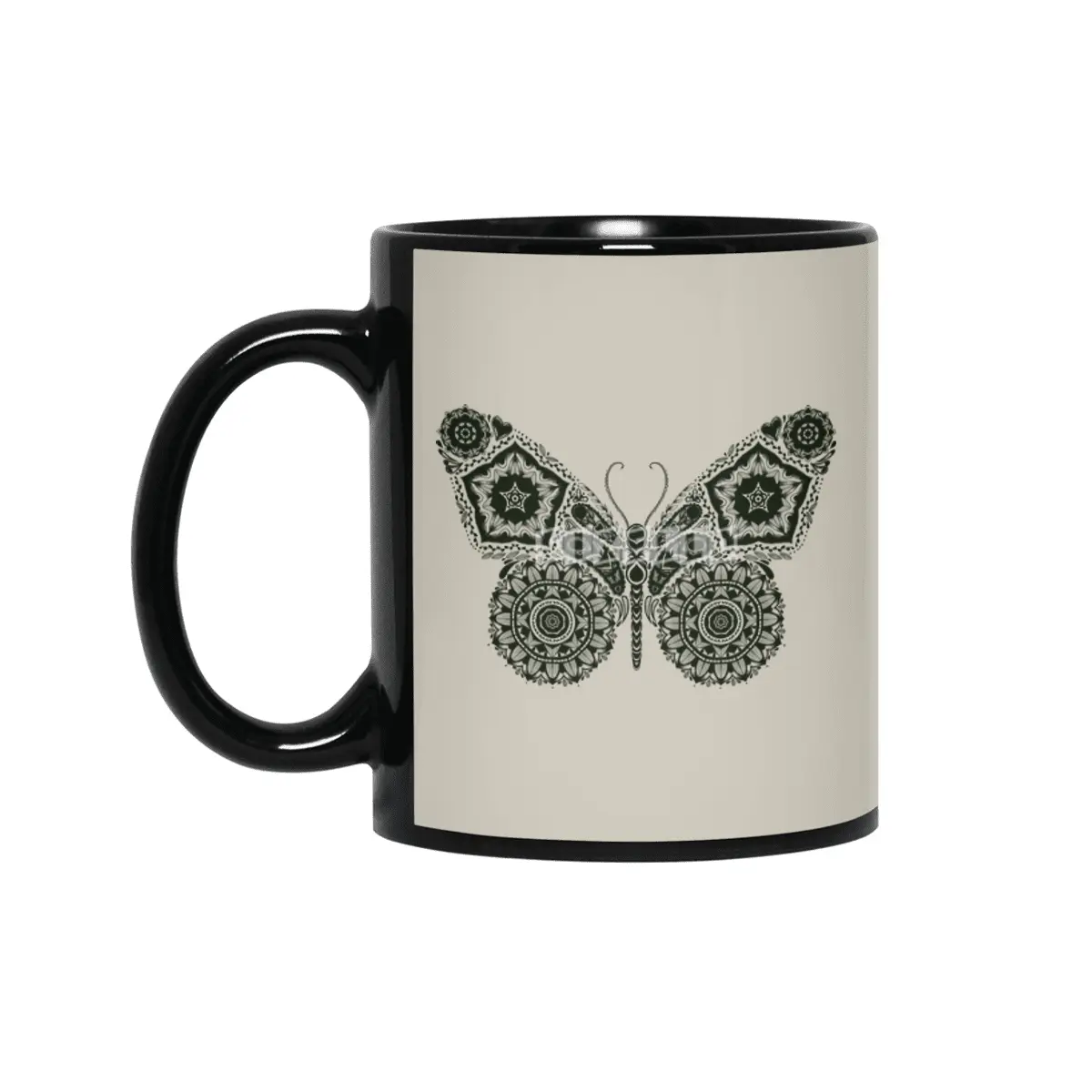 Ornamental Butterfly Siyah Kupa